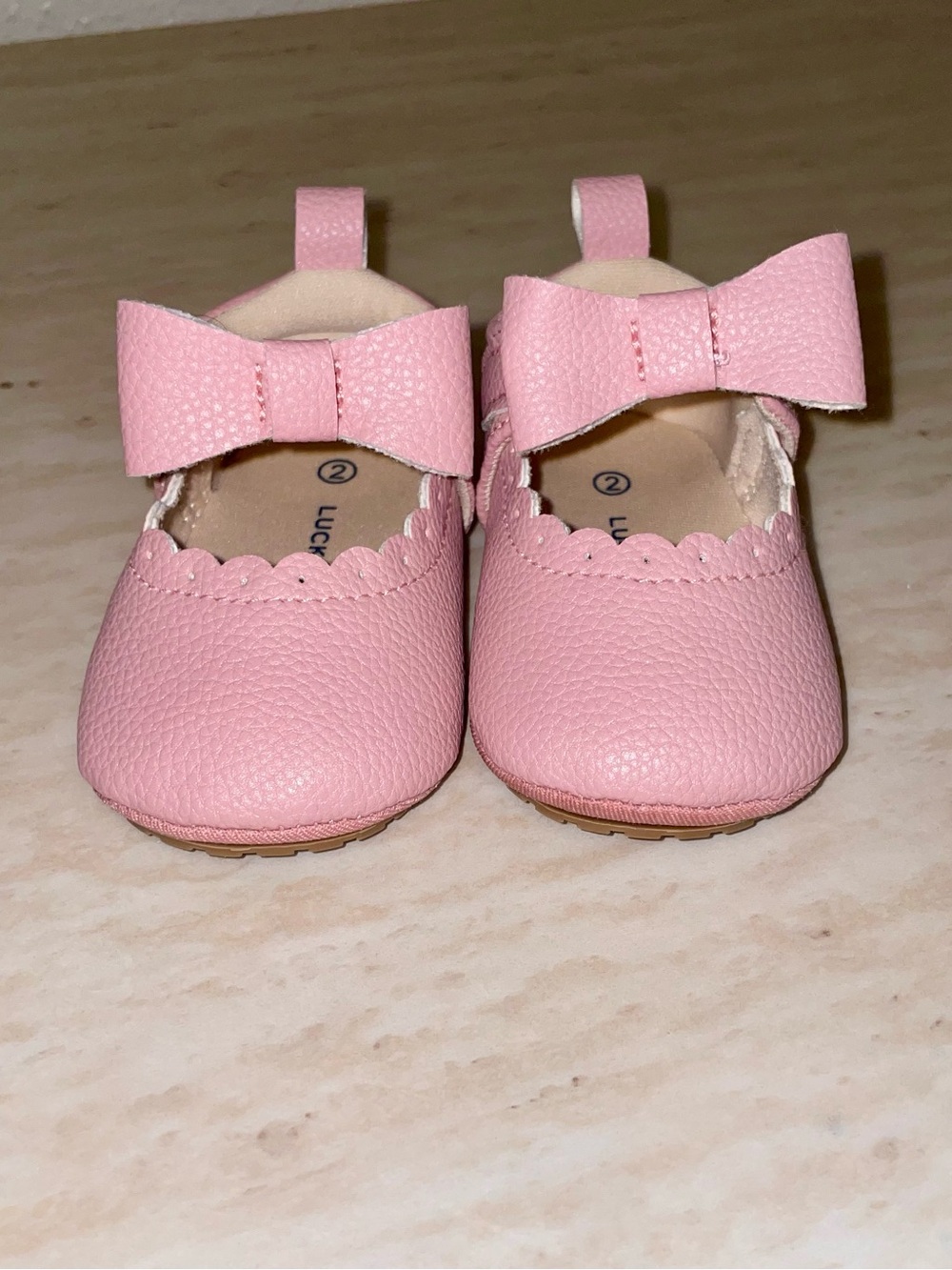 Lucky Brand Pink Bow Mary Jane Baby Walker Shoes - Picture 6 of 8